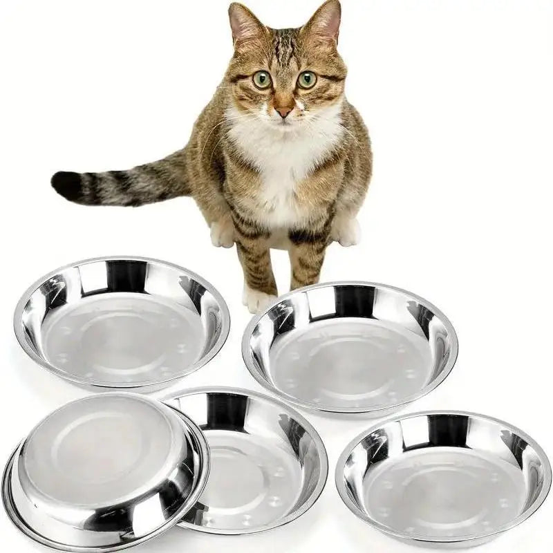 Premium Stainless Steel Low Profile Non Slip Cat Bowl