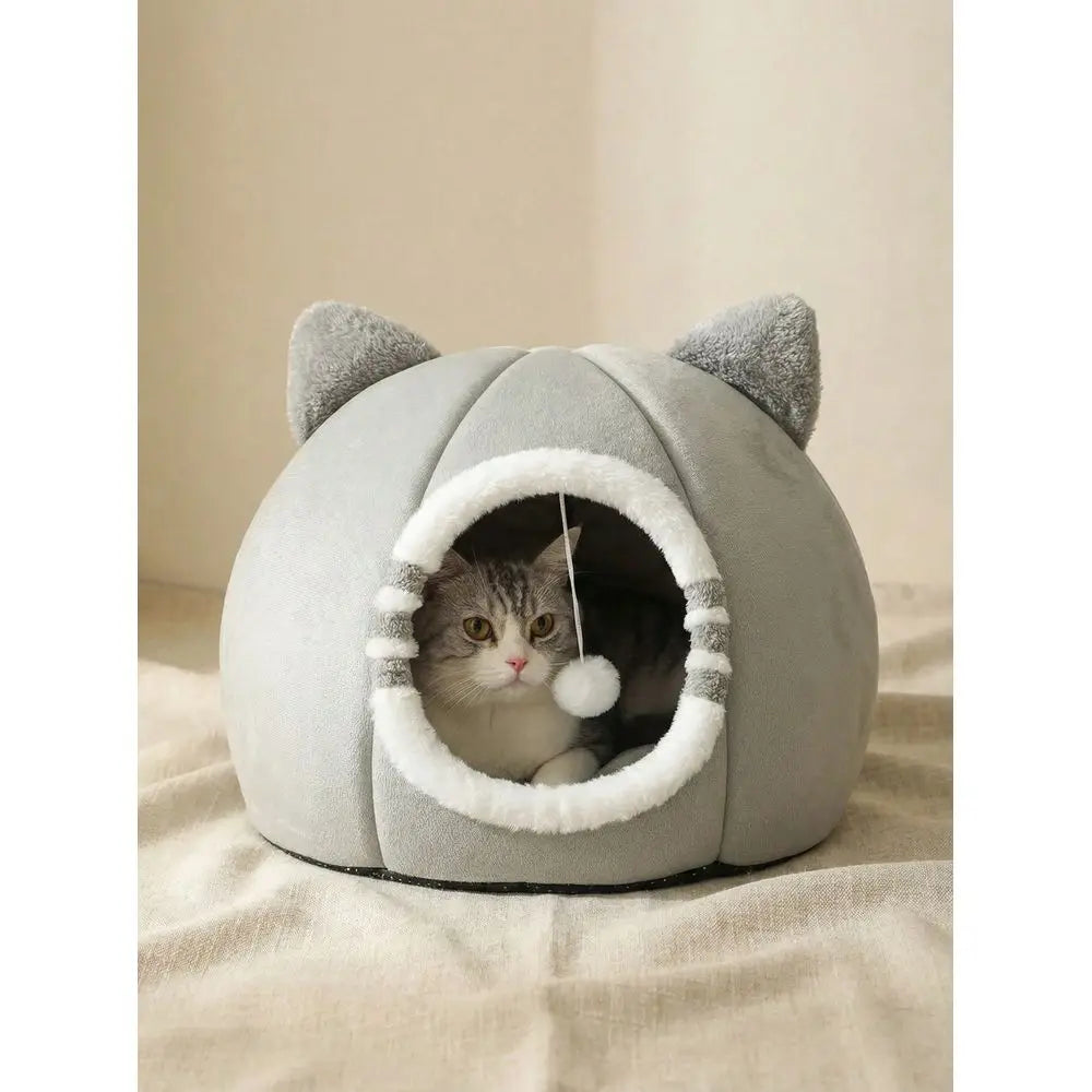Super Soft Washable Indoor Cat Bed with Anti Slip Bottom