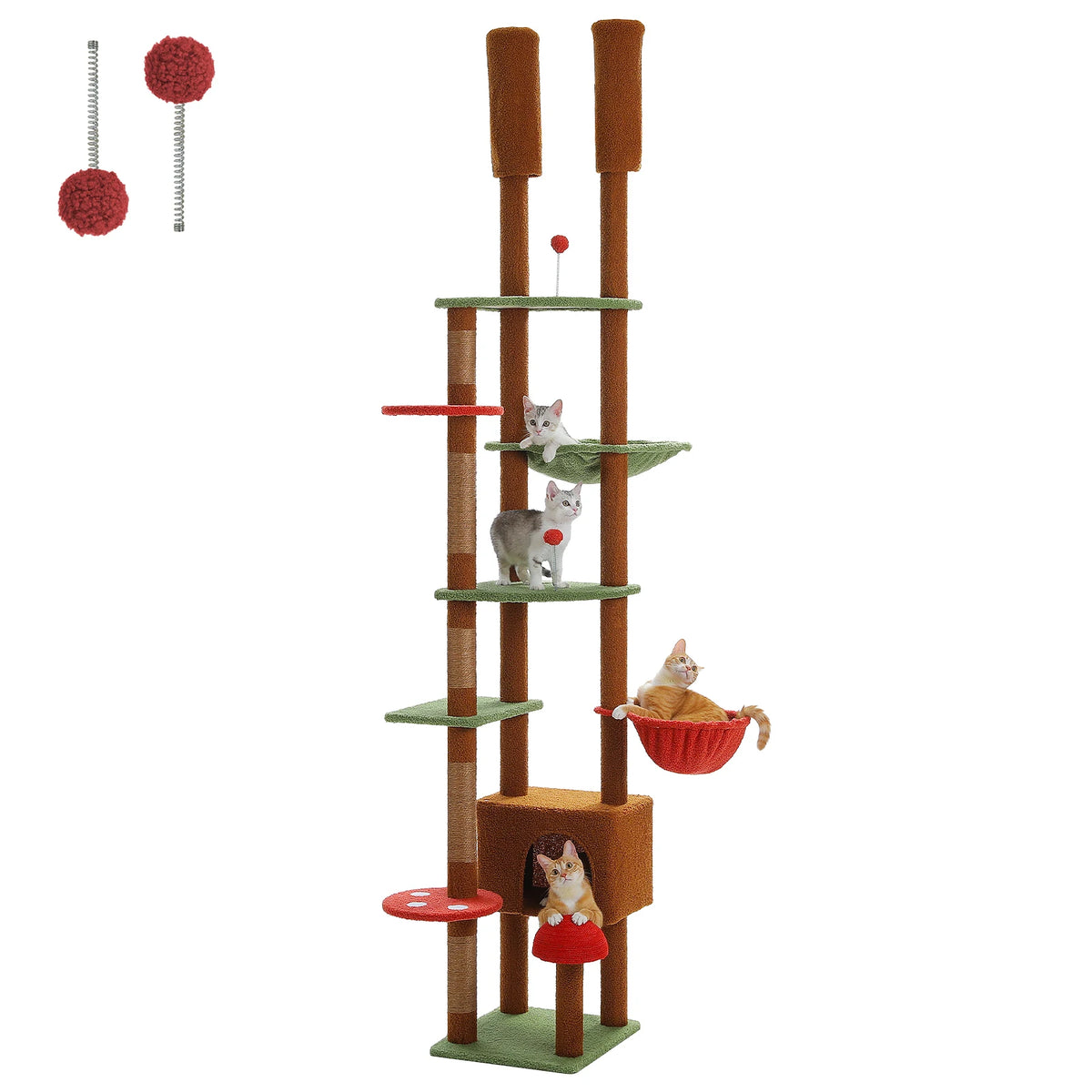 Pawz Road Height Adjustable Cat Tree With Hammock And Posts
