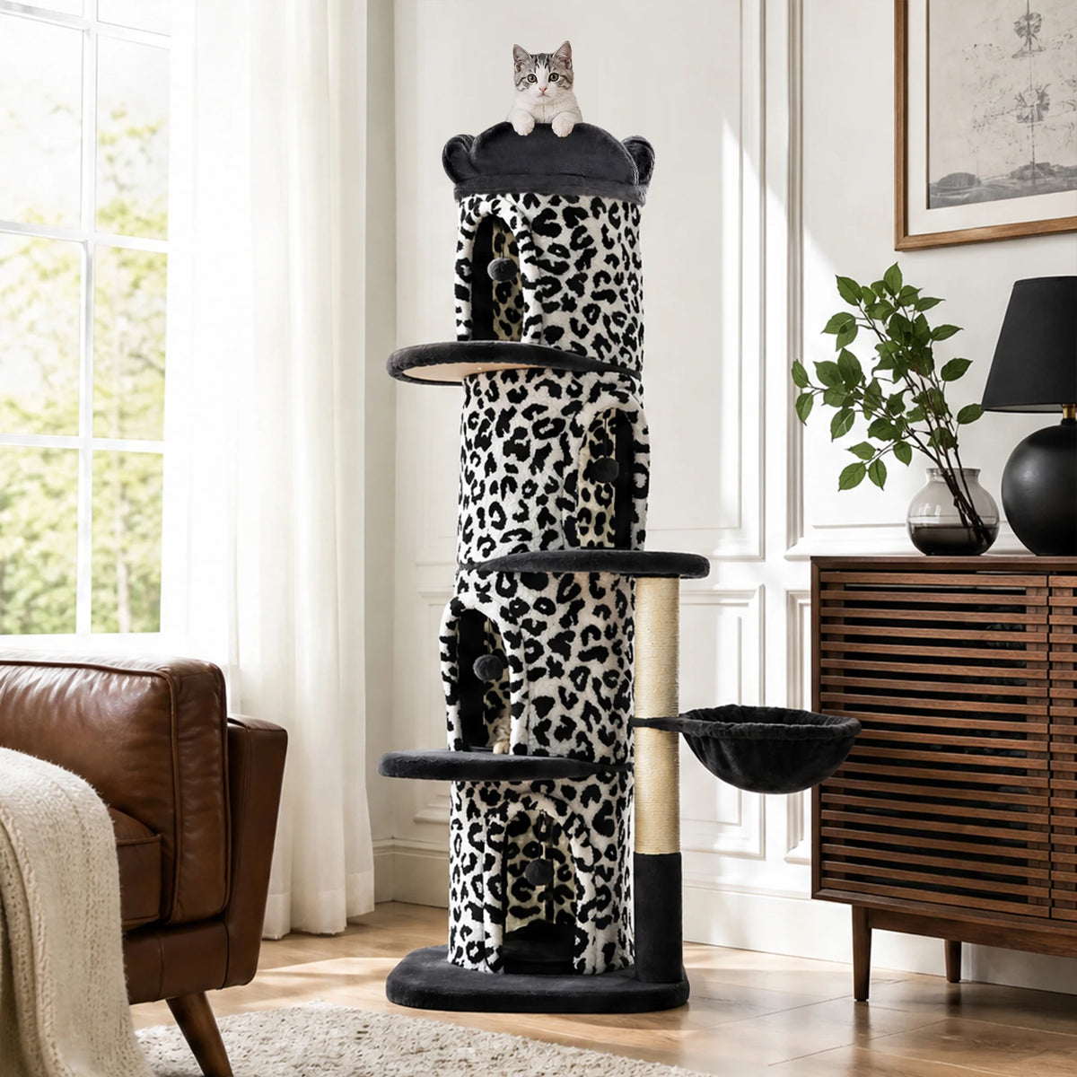 P Indoor Cat Tower With Condos And Thick Scratching Posts
