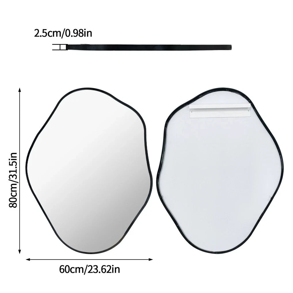 Luvodi Freeform Asymmetrical Wall Mirror With Aluminum Frame