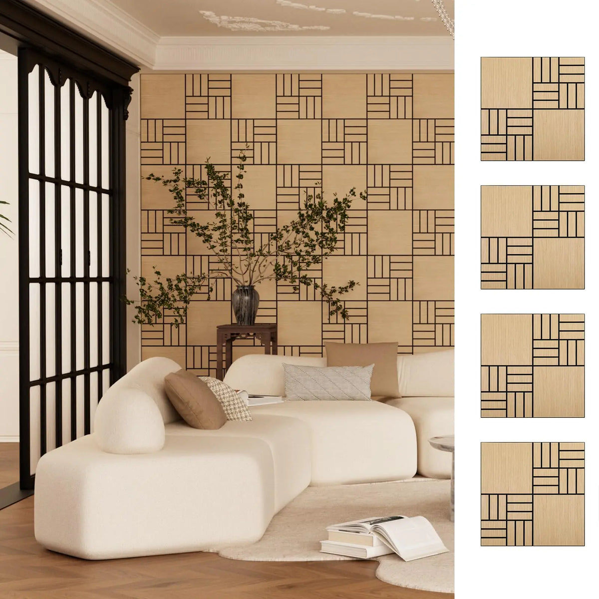 Premium Self Adhesive Wood Slat Acoustic Wall Panels