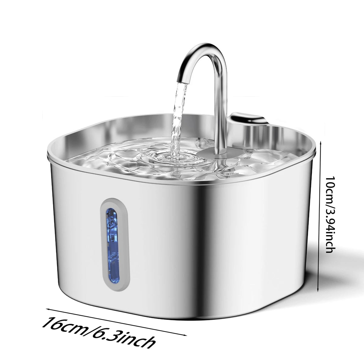 Silent Stainless Steel Pet Water Fountain Dispenser For Cats And Dogs