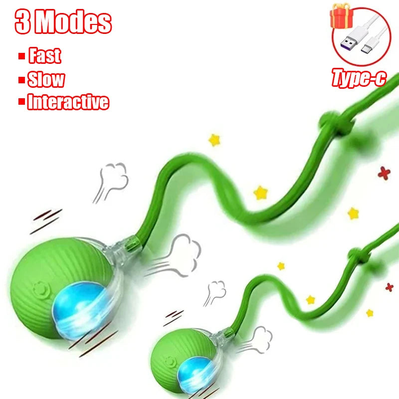 Automatic Rolling Cat Ball Toy Rechargeable Interactive Pet Mouse Simulator