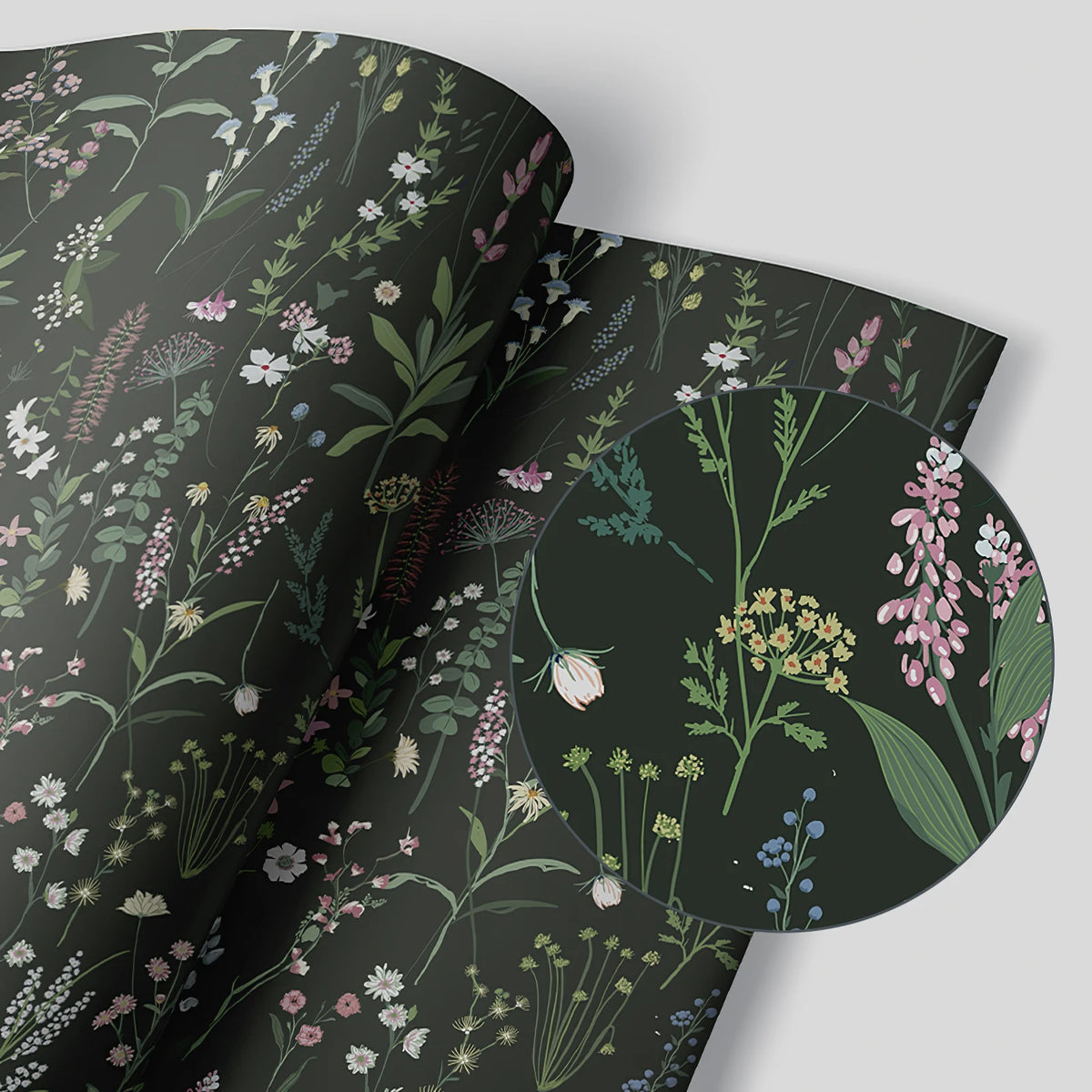 Jiffdiff Retro Floral Peel And Stick Vinyl Wallpaper Roll