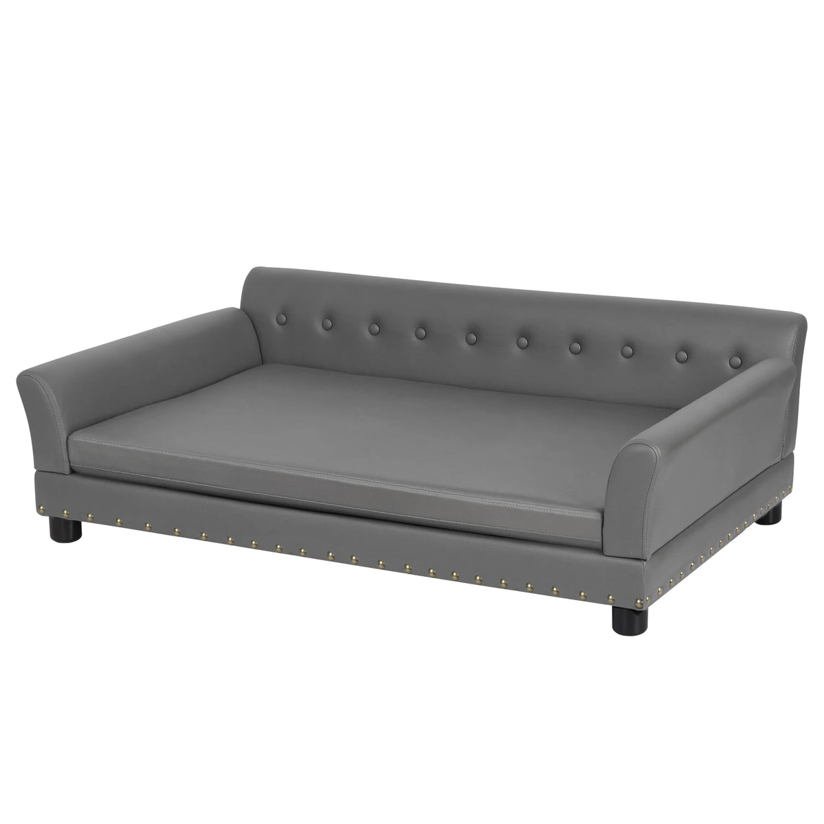 BINGOPAW Durable Rectangular Elevated Leather Dog Sofa Bed