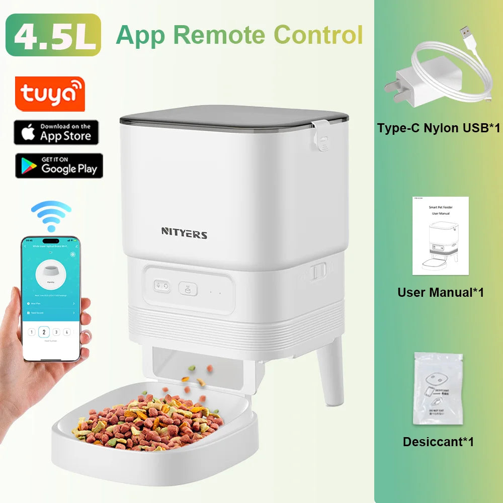 Nityers Automatic Pet Feeder With Stainless Steel Bowl And Timer