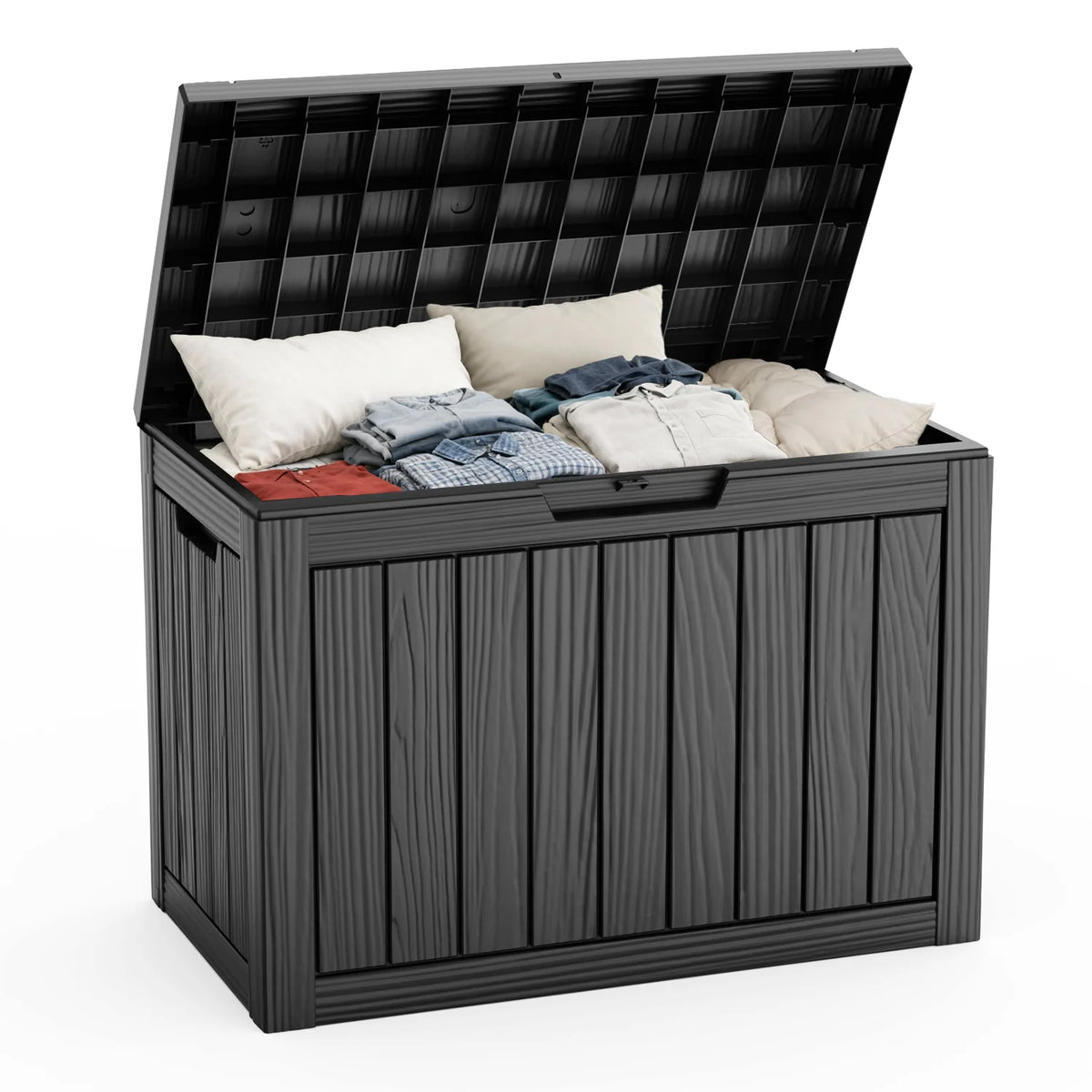 Weather Resistant Plastic Deck Storage Box With Secure Lid