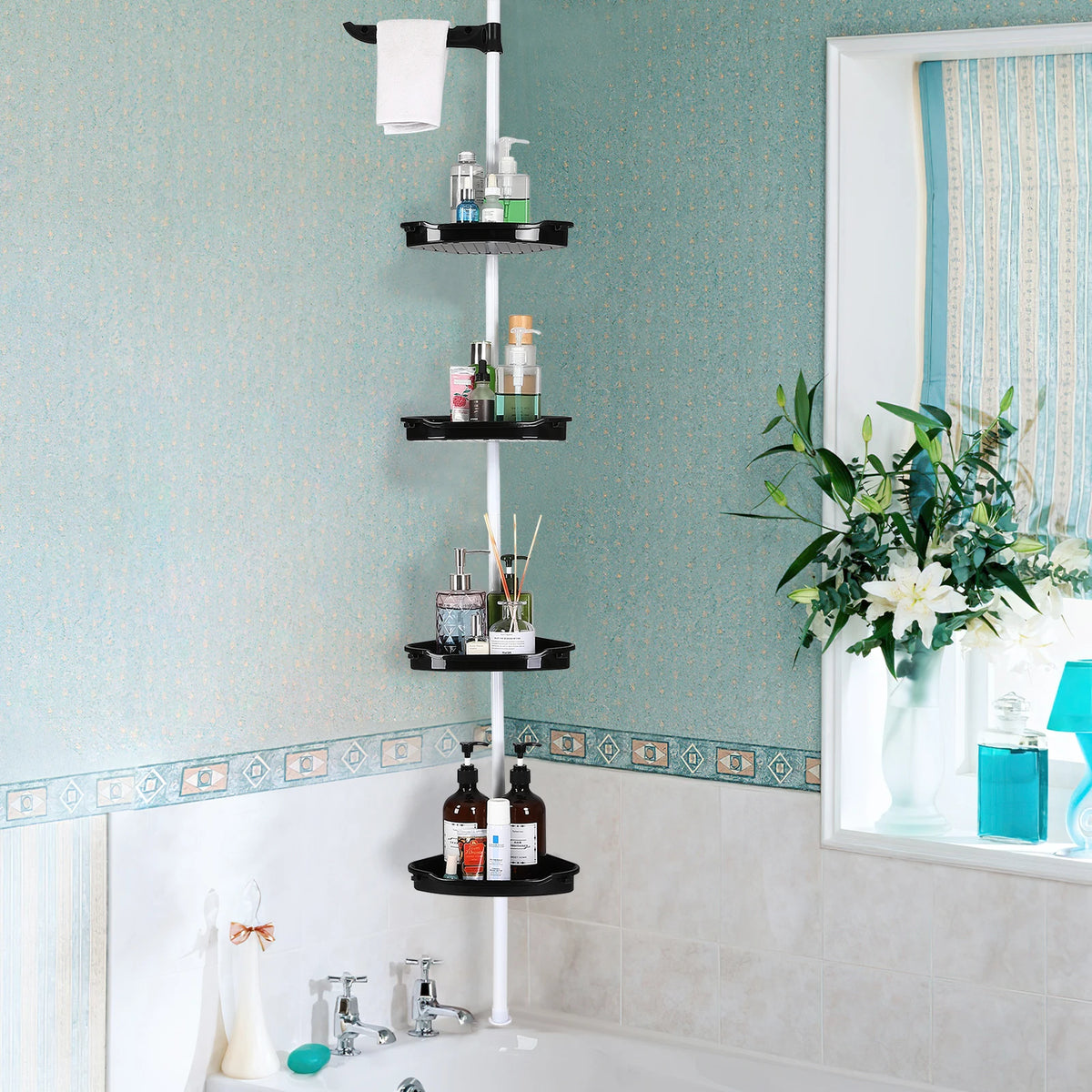 HiMISS Four Tier Corner Shower Caddy For Bathroom Storage