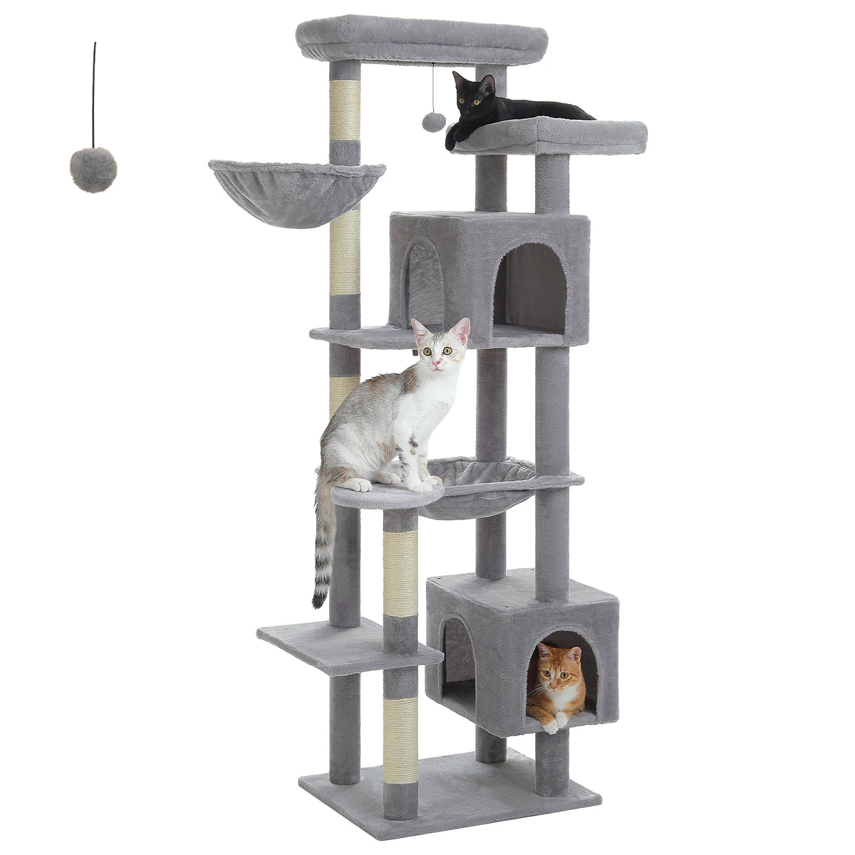 PAWZ Road Tall Cat Tower With Hammock And Scratching Posts