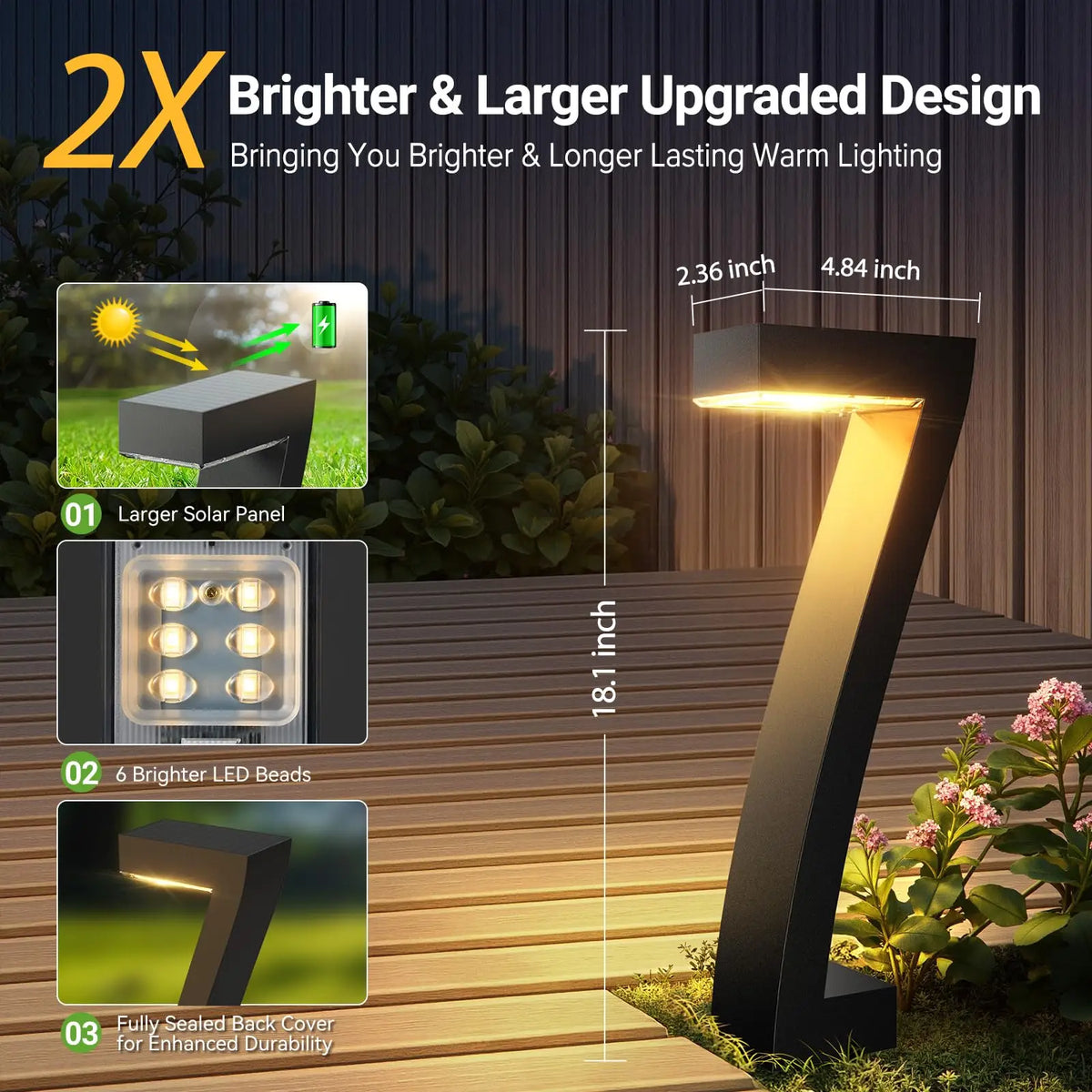 IP65 Waterproof LED Solar Pathway Lights For Garden Walkway