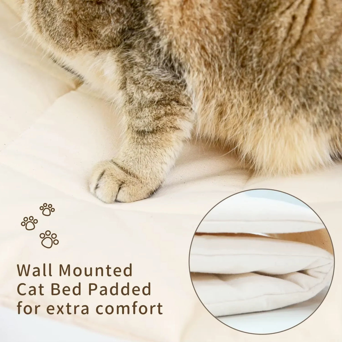 CWV Wall Mounted Cat Hammock With Climbing Shelves And Scratcher