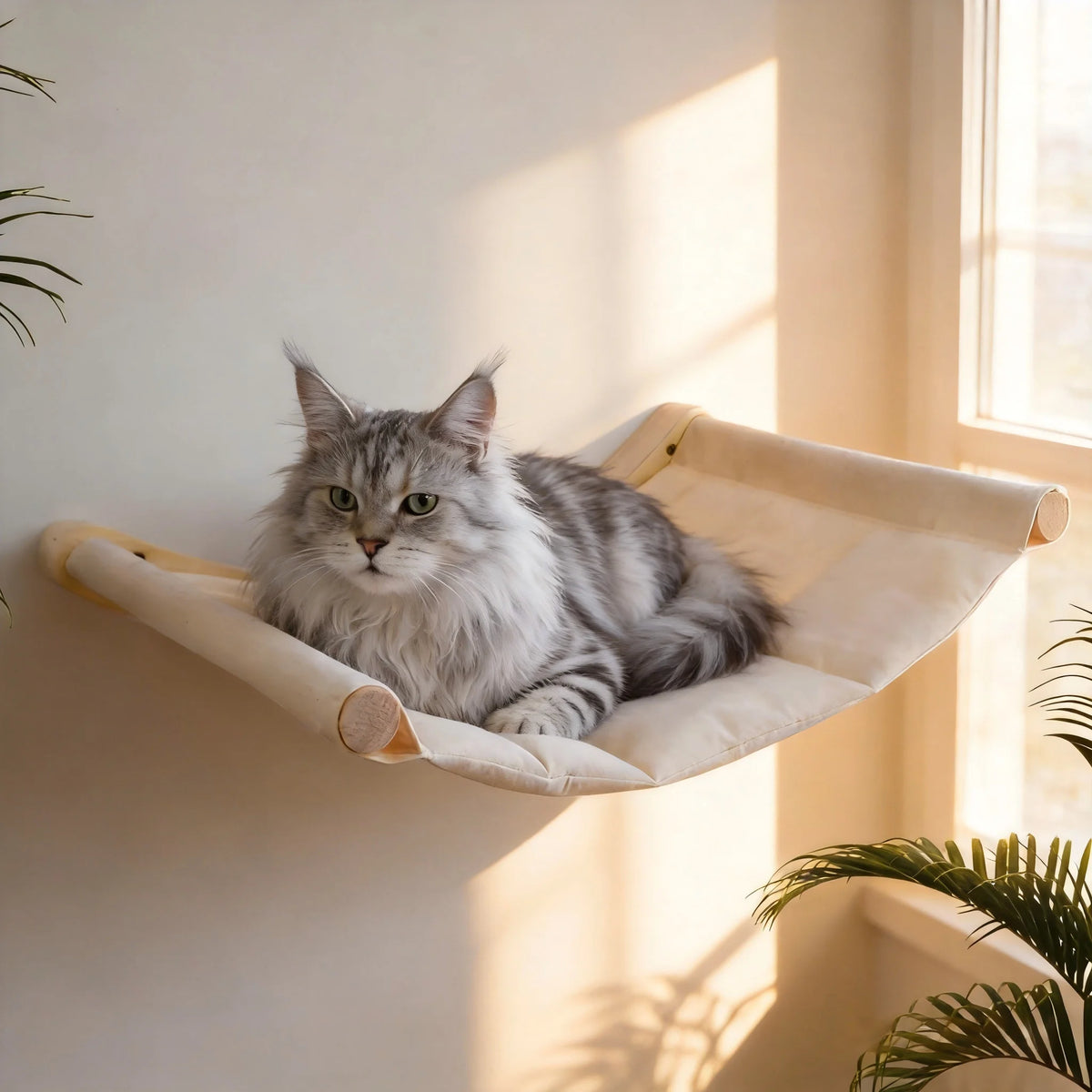 CWV Wall Mounted Cat Hammock With Climbing Shelves And Scratcher