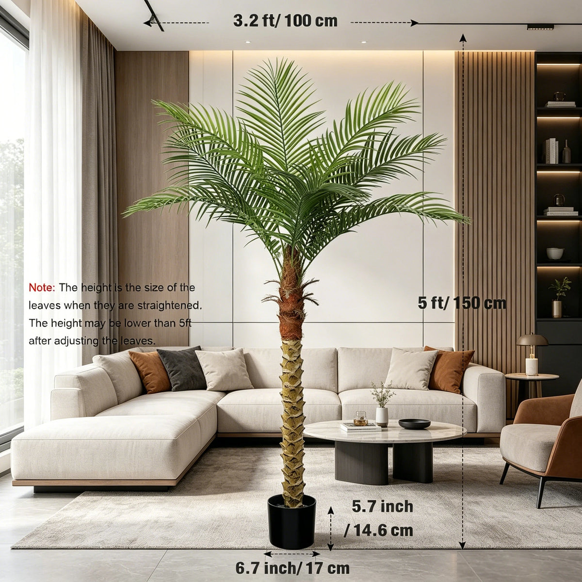 Olitree Artificial Cane Palm Tree For Indoor Outdoor Home Decor