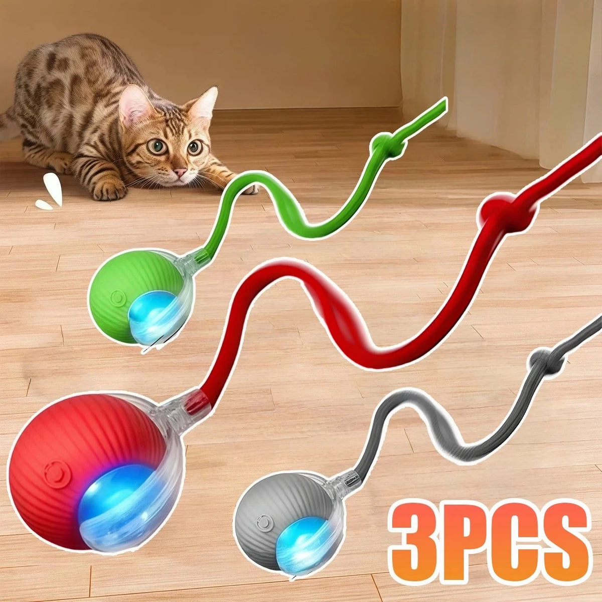 Automatic Rolling Cat Ball Toy Rechargeable Interactive Pet Mouse Simulator