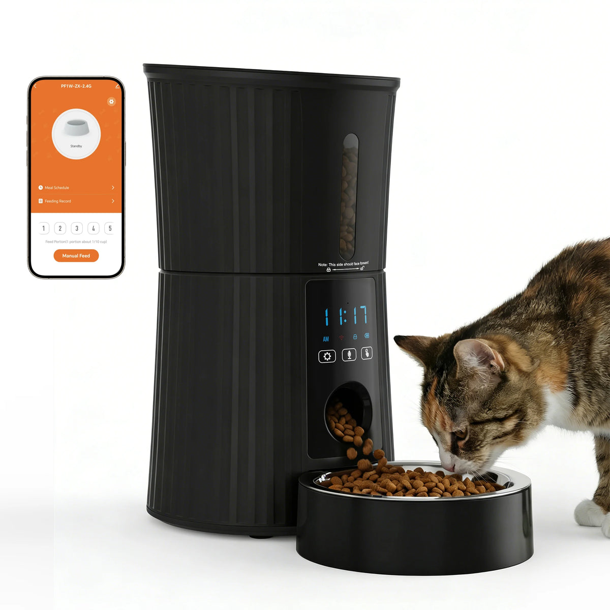 JHK Automatic Cat Feeder WiFi APP Dual Power Programmable Dispenser