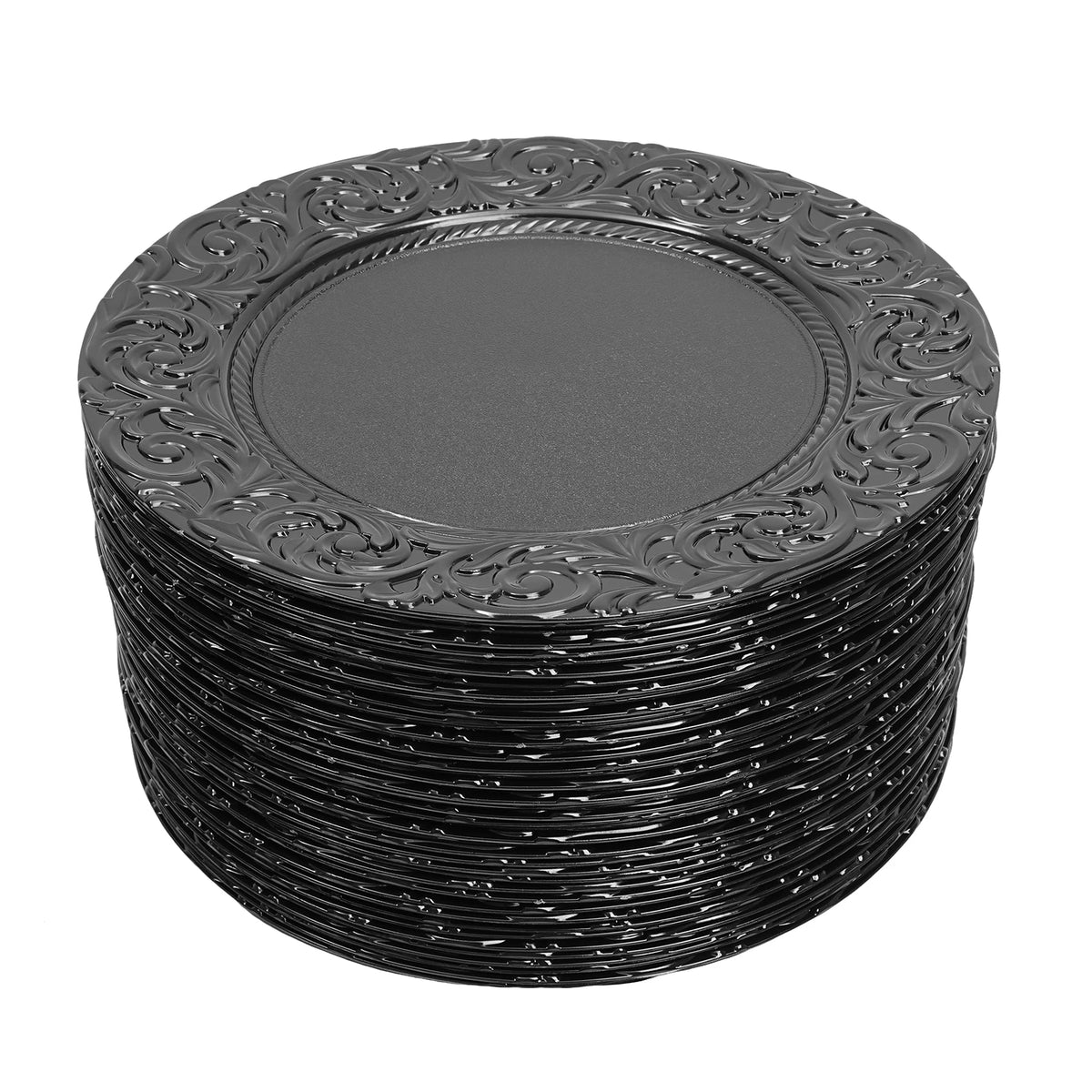 100 Piece Round Reusable Charger Plates For Weddings And Banquets