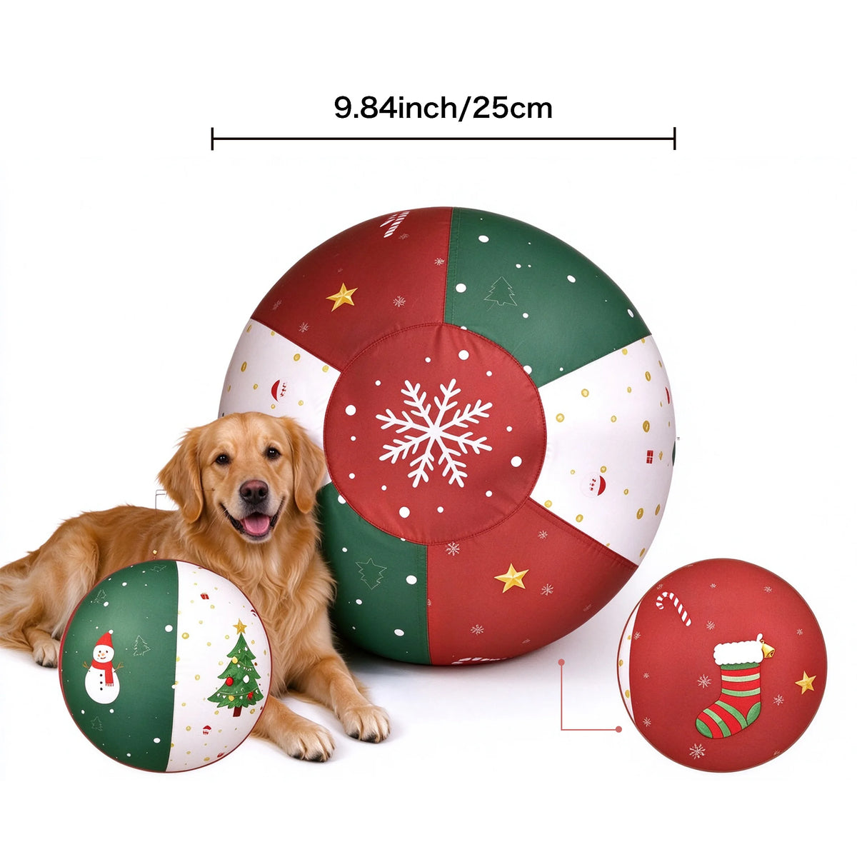 Christmas Nylon Inflatable Dog Sheep Ball Tear Resistant Pet Toy