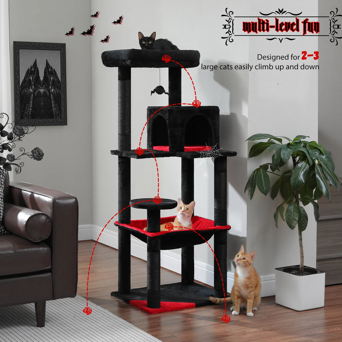 Pawz Road Five Level Cat Tree With Hammock And Scratcher