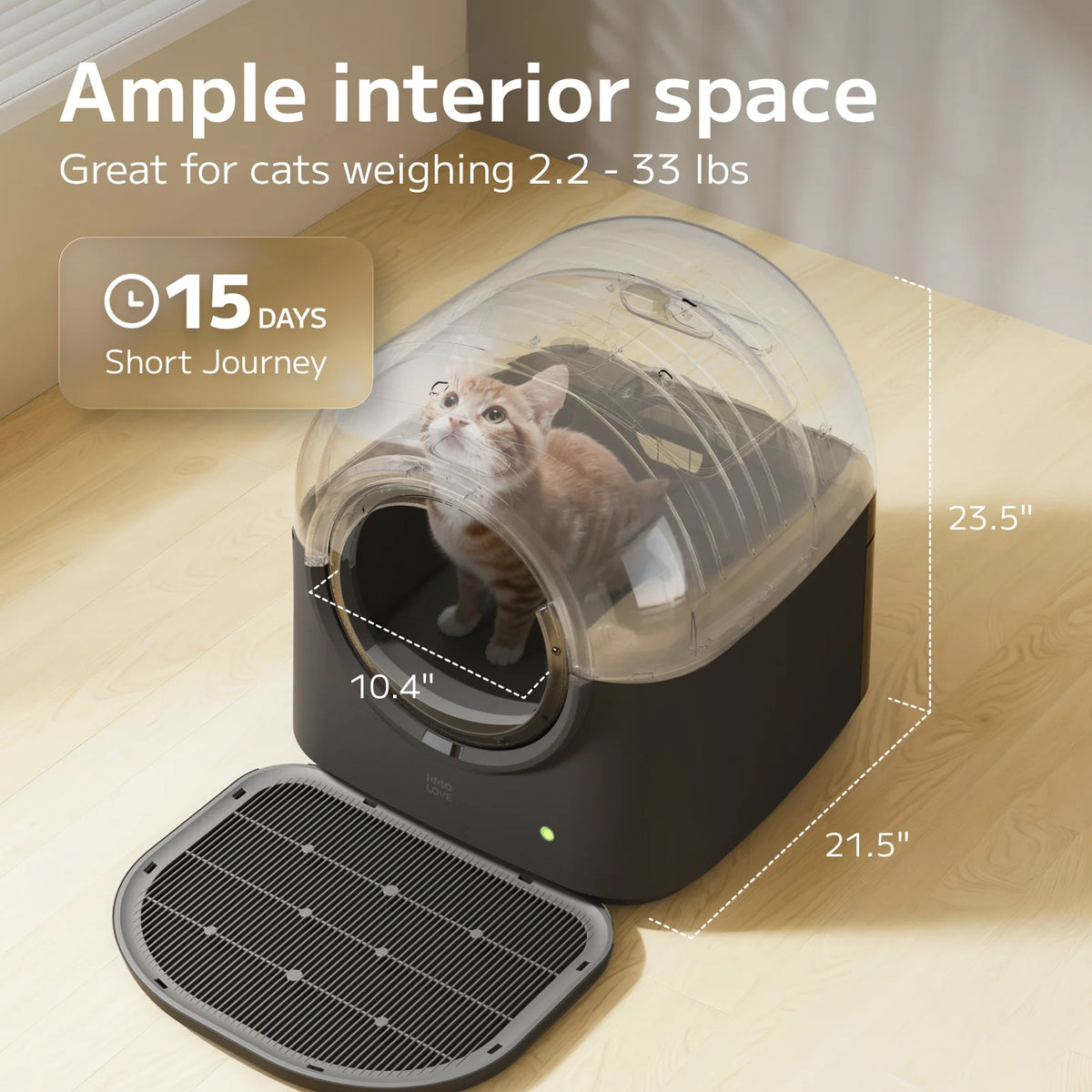 Hhollove Automatic Cat Litter Box With App Control And Safety