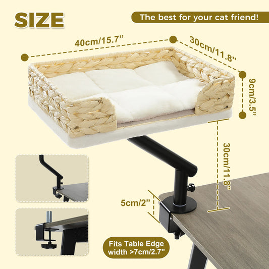 PAWZ Road Adjustable Cat Desk Bed Stand With Plush Comfort