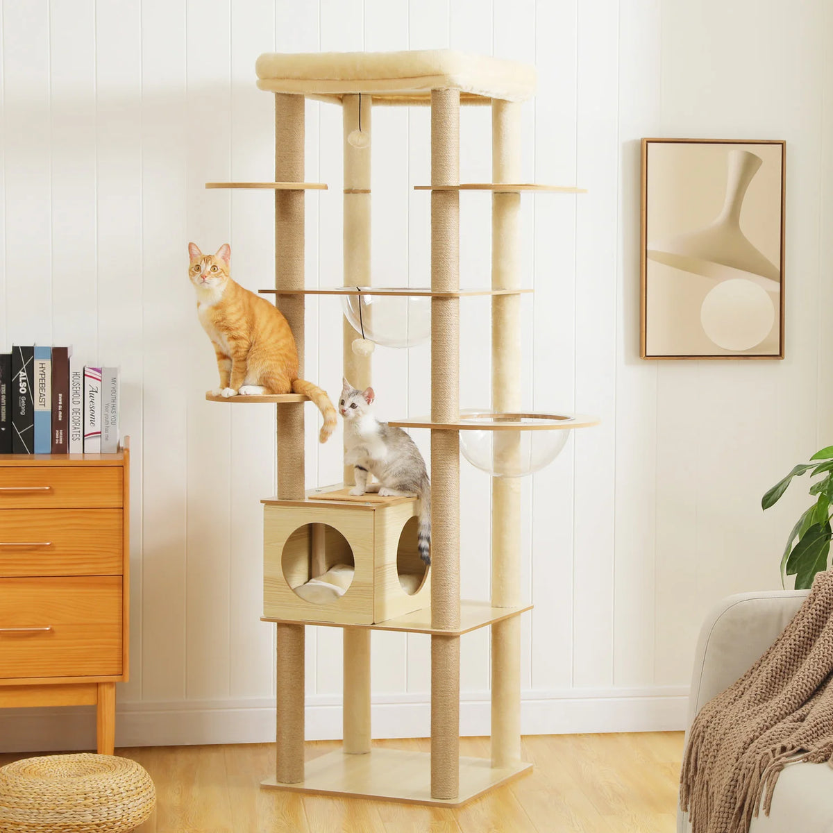 Pawz Multi Level Cat Tower With Scratching Posts Hammock