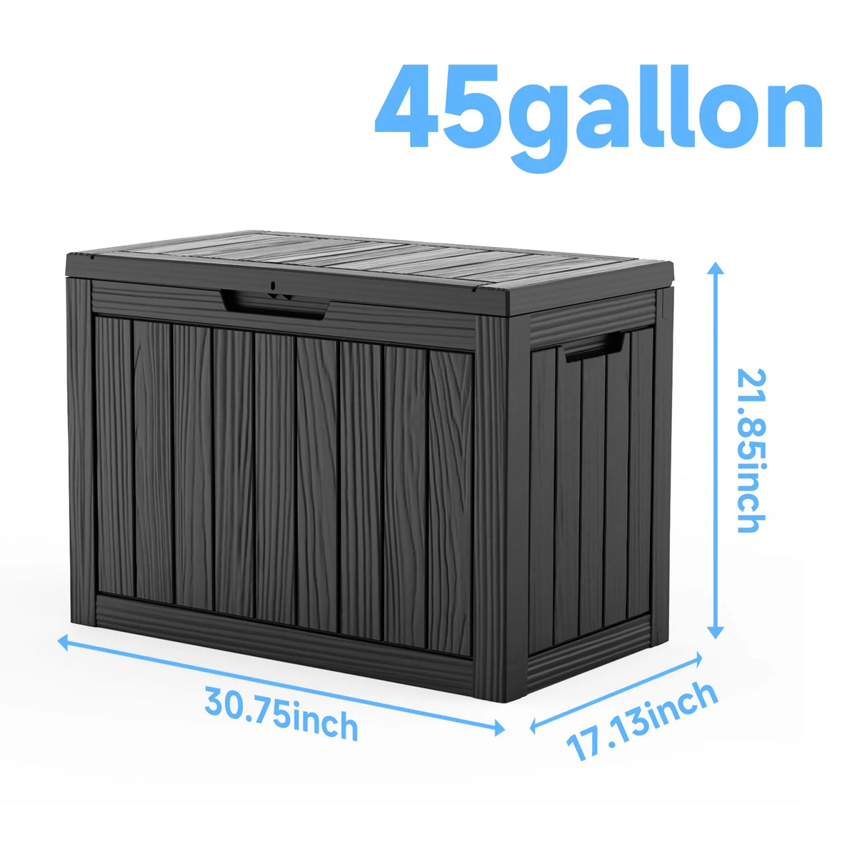 Weather Resistant Plastic Deck Storage Box With Secure Lid