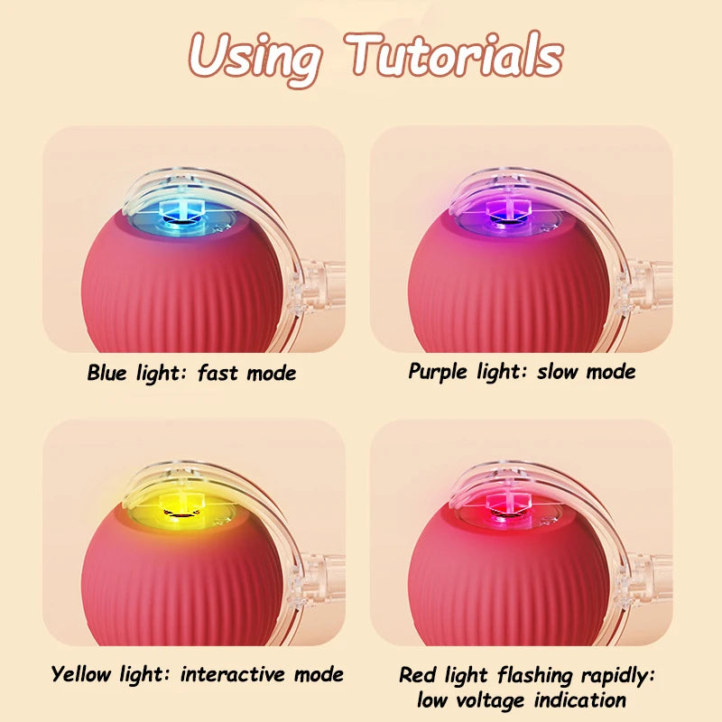 Automatic Rolling Cat Ball Toy Rechargeable Interactive Pet Mouse Simulator