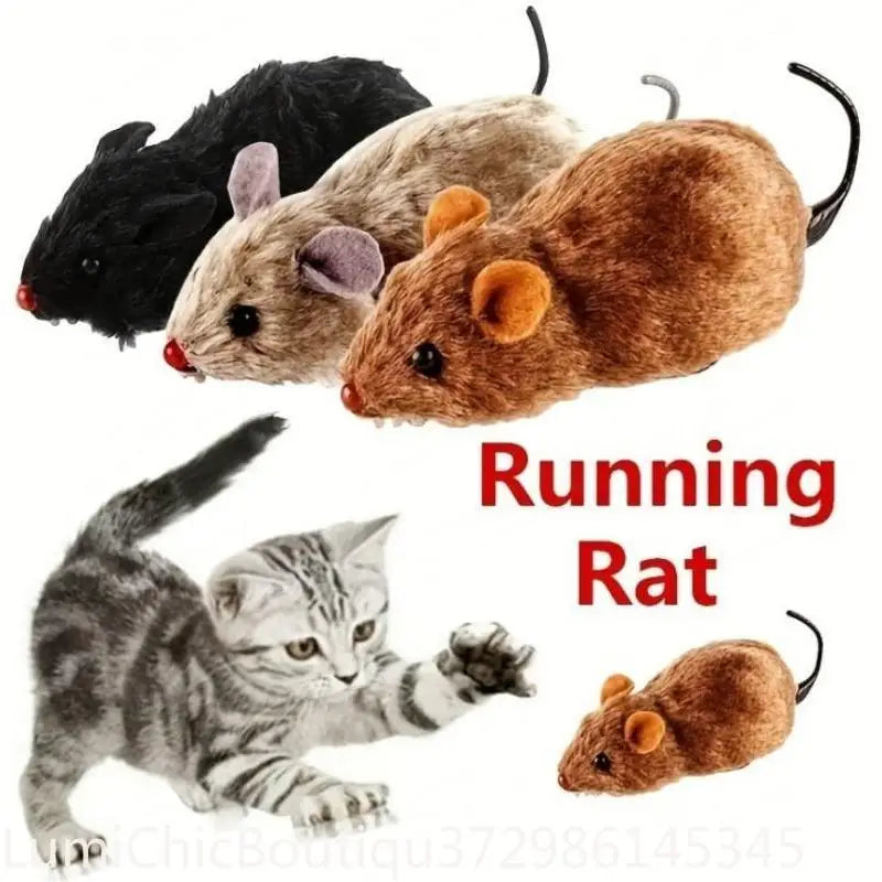 Interactive Lifelike Rolling Mouse Toy For Pet Enrichment