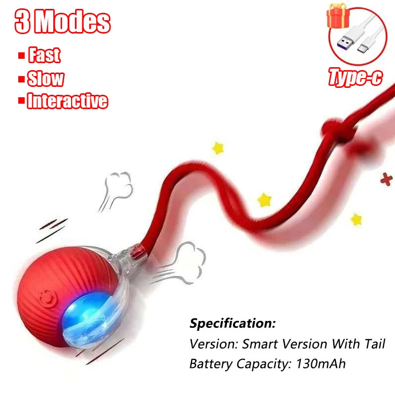 Automatic Rolling Cat Ball Toy Rechargeable Interactive Pet Mouse Simulator