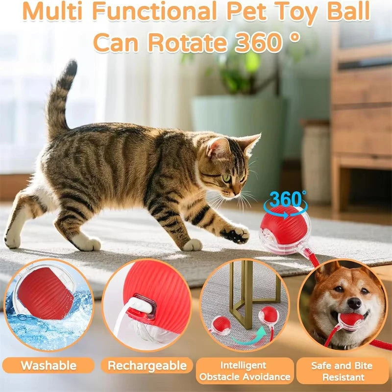 Automatic Rolling Cat Ball Toy Rechargeable Interactive Pet Mouse Simulator