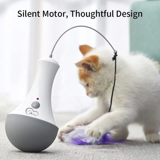 Interactive 360 Rotation Feather Cat Toy For Indoor Play
