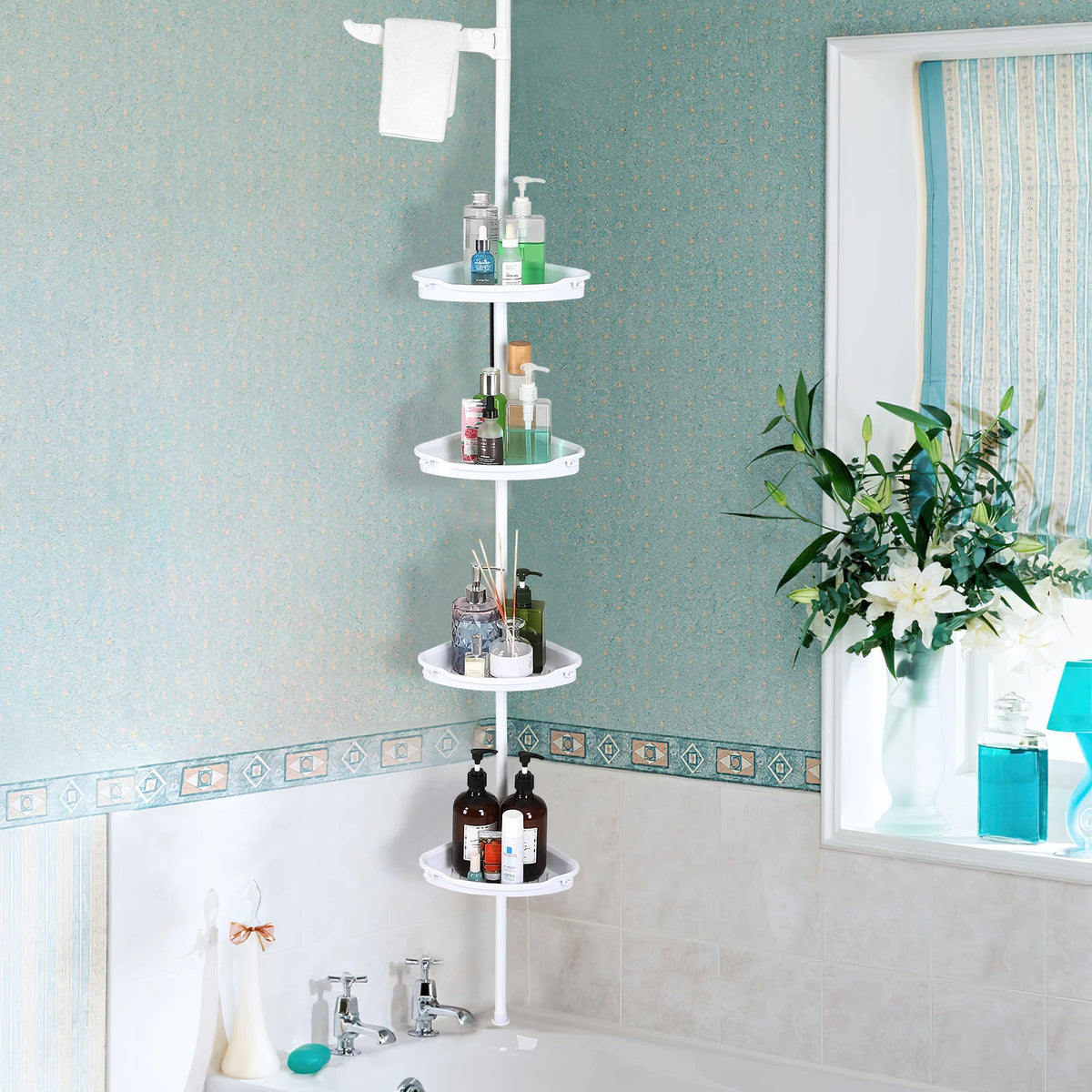 HiMISS Four Tier Corner Shower Caddy For Bathroom Storage