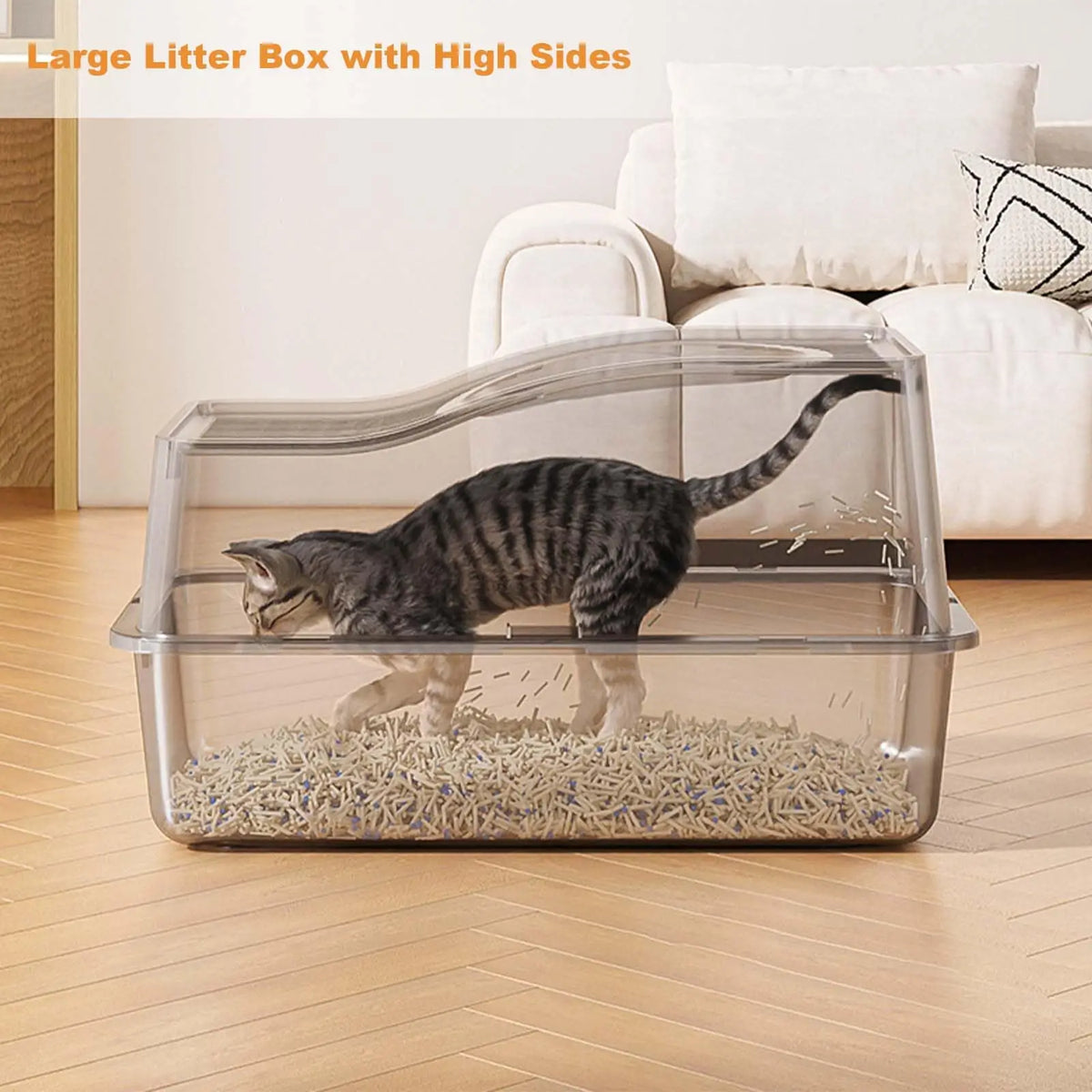 EliteZ Enclosed Stainless Steel Cat Litter Box With Lid