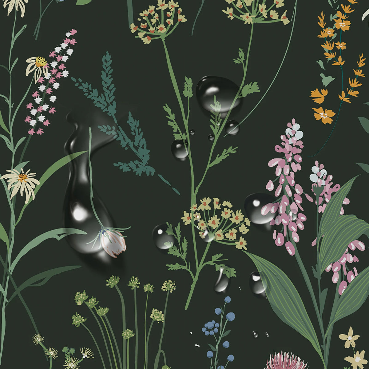 Jiffdiff Retro Floral Peel And Stick Vinyl Wallpaper Roll