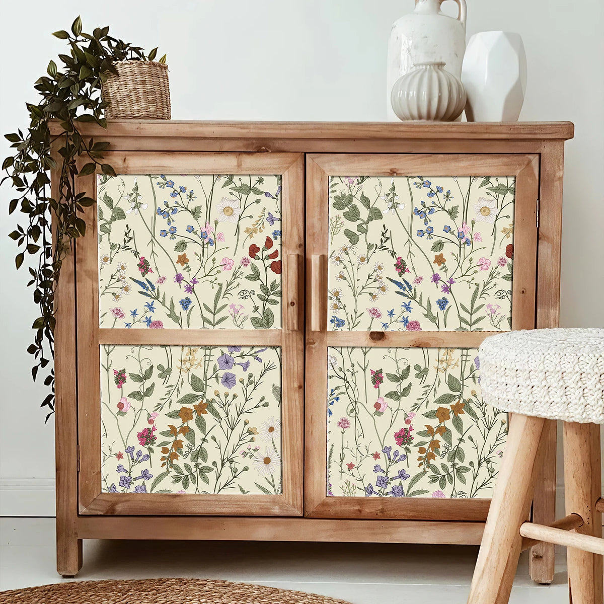JIFFDIFF Peel And Stick Floral Vinyl Wallpaper Waterproof Wall Decor