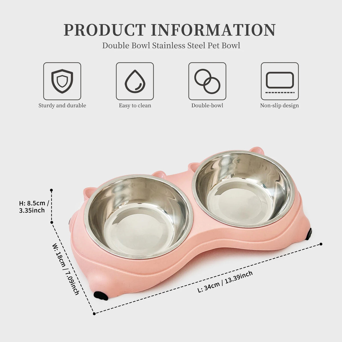 Professional Stainless Steel Pet Double Feeder Bowl