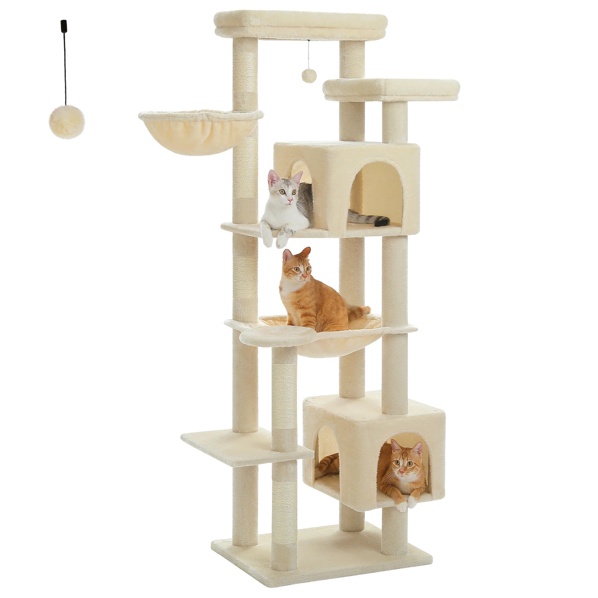 PAWZ Road Tall Cat Tower With Hammock And Scratching Posts