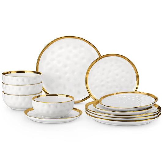 MALACASA Premium Ceramic Dinnerware Set For Modern Dining