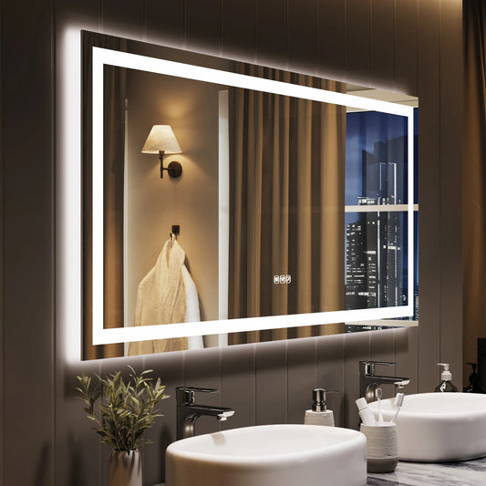 Premium LED Wall Mount Bathroom Mirror With Anti Fog Glass