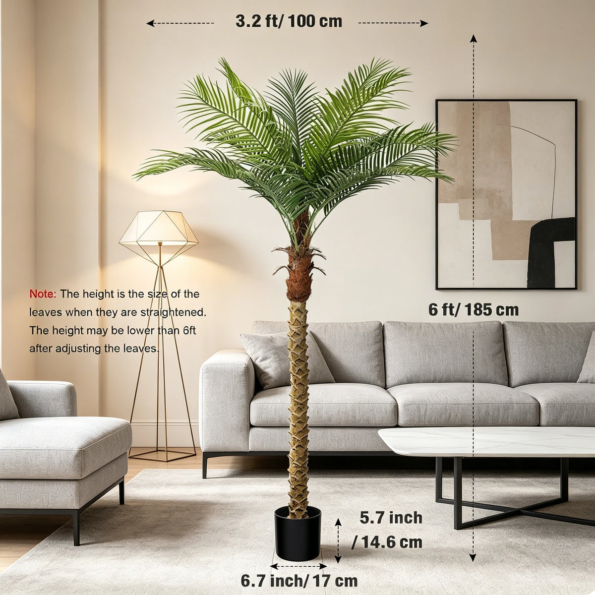 Olitree Artificial Cane Palm Tree For Indoor Outdoor Home Decor