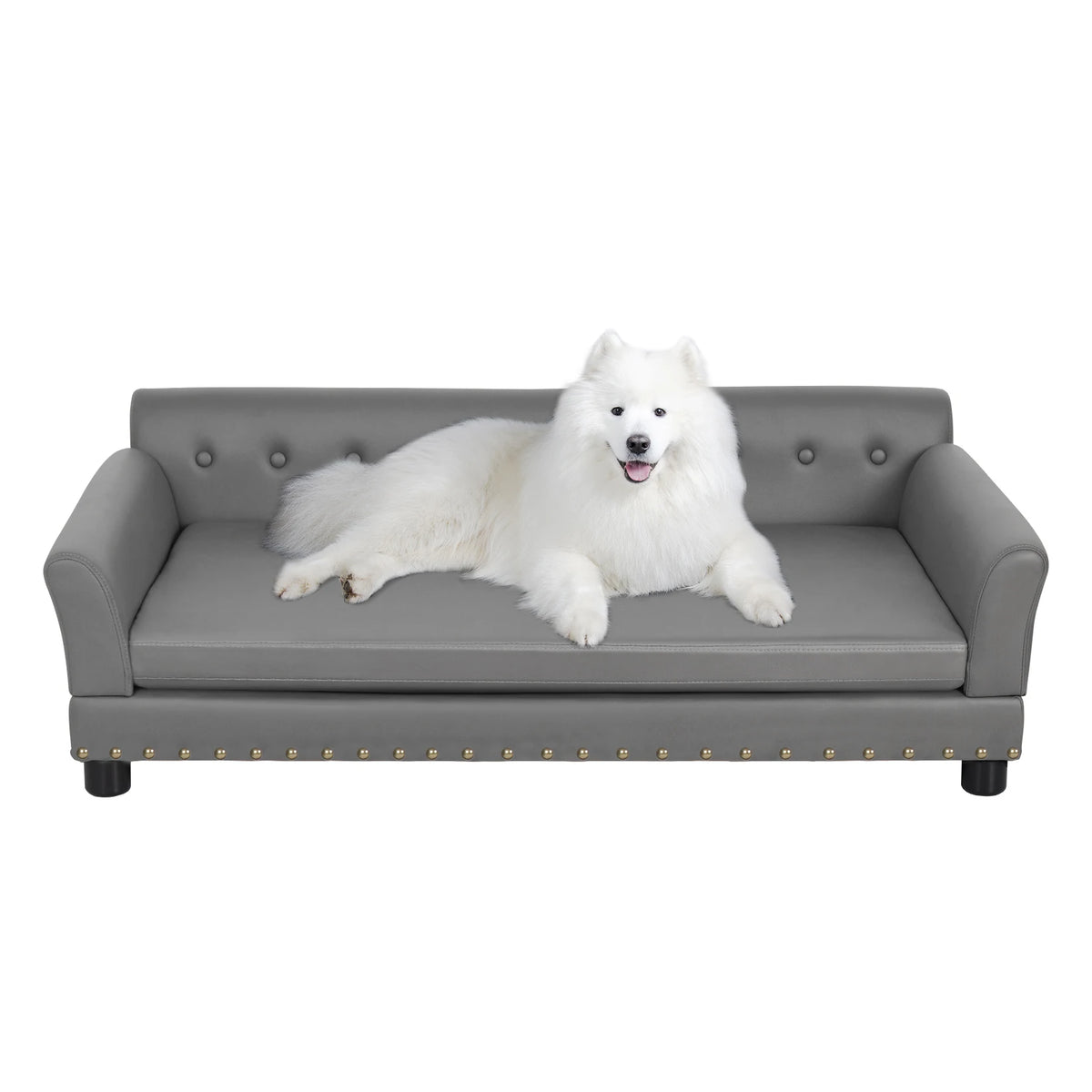 BINGOPAW Durable Rectangular Elevated Leather Dog Sofa Bed