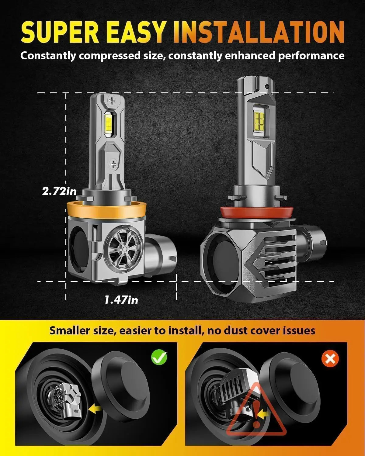 LED Headlight Bulb Combo For H11 H9 9005 HB3 Automotive