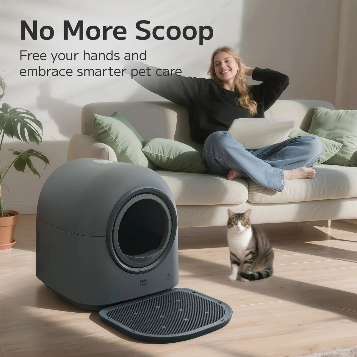 Hhollove Automatic Cat Litter Box With App Control And Safety