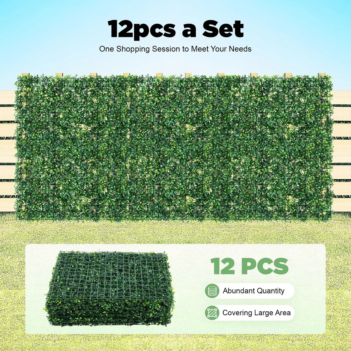 Artificial Grass Wall Panels For Garden Privacy Screen Decor