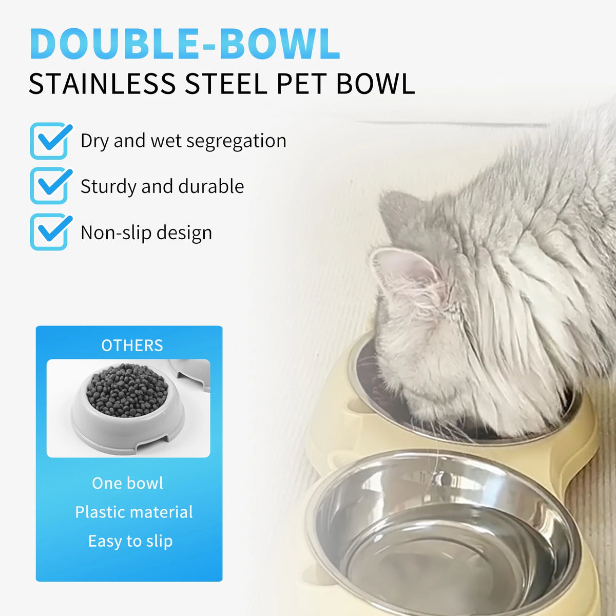 Professional Stainless Steel Pet Double Feeder Bowl