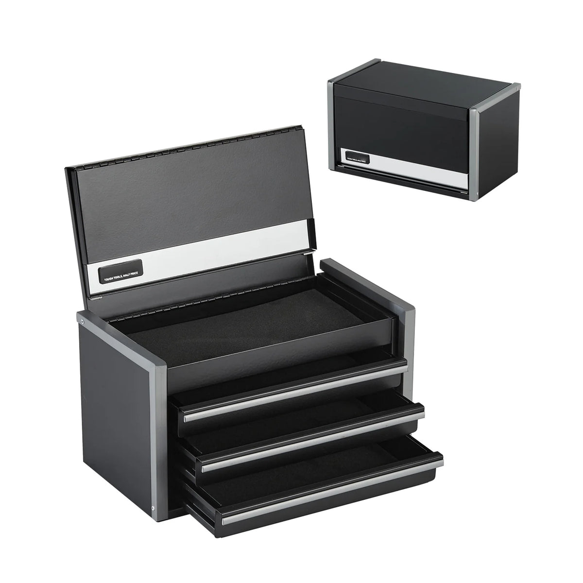 SucceBuy Metal Tool Box with 3 Drawers Portable Garage Storage