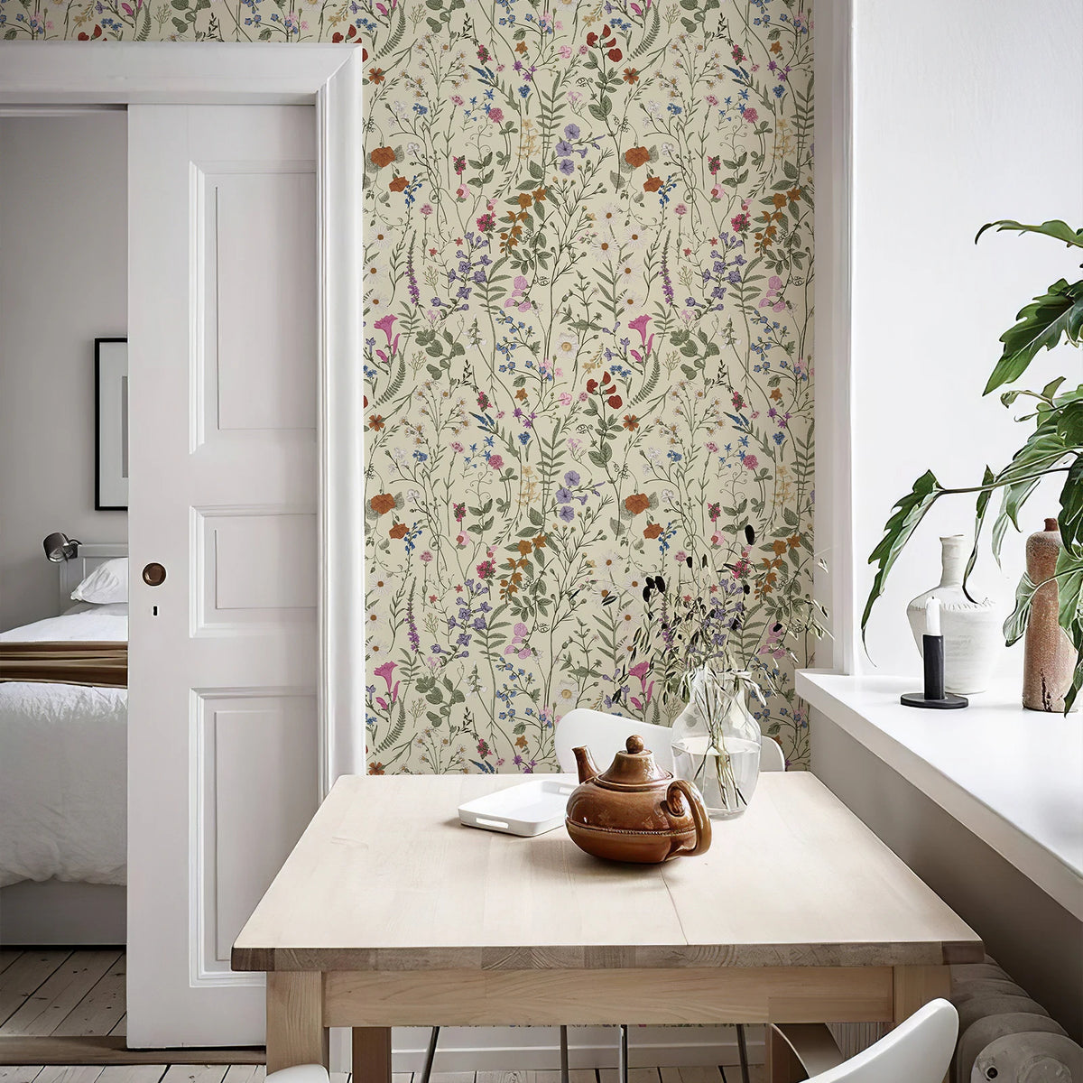 JIFFDIFF Peel And Stick Floral Vinyl Wallpaper Waterproof Wall Decor