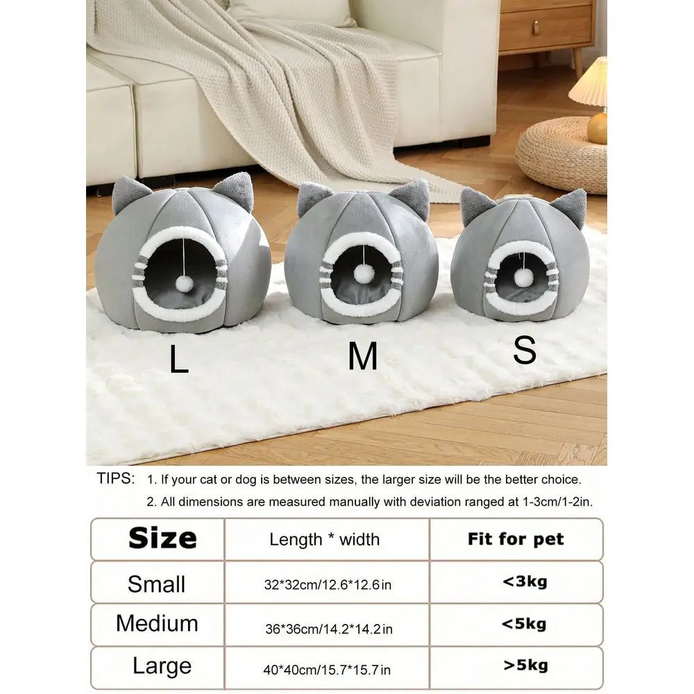 Super Soft Washable Indoor Cat Bed with Anti Slip Bottom