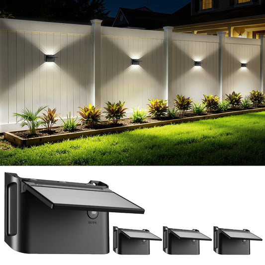 Intelamp 2 Pack Outdoor Solar Wall Lights With Remote
